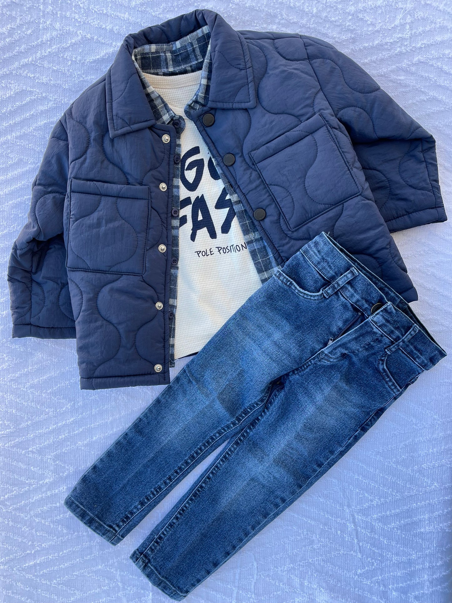 Ensemble 4 pieces Jacket+chemise+sweatshirt+pantalon