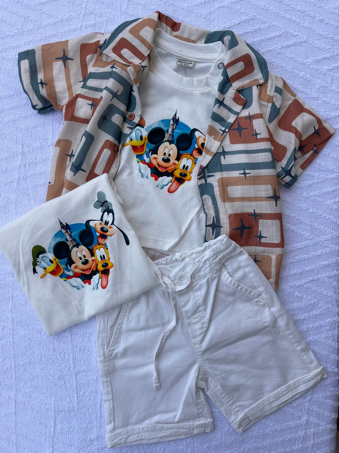 Ensemble 3 pieces Chemise+Tshirt+Short
