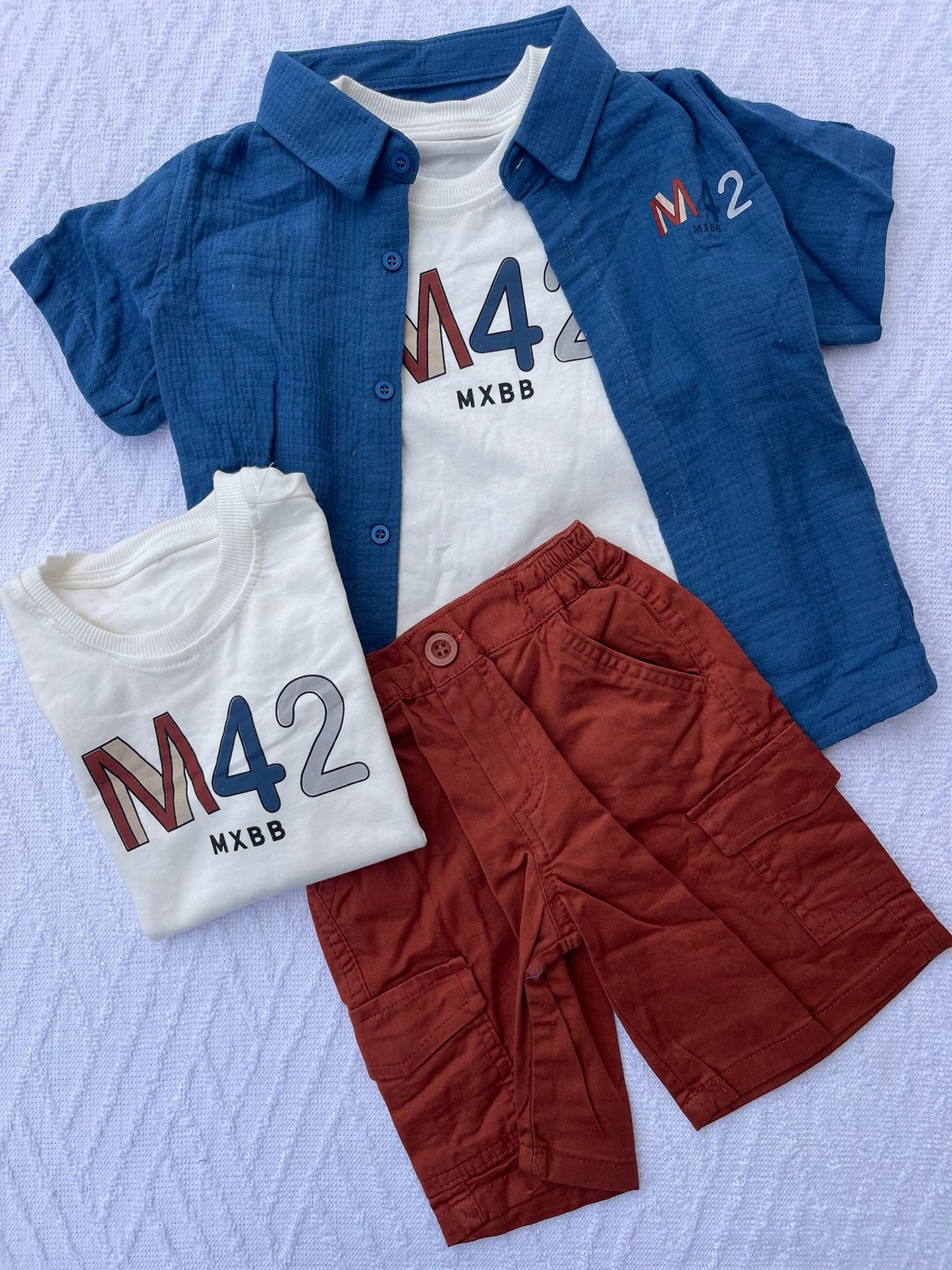 Ensemble 3 pieces Chemise+Tshirt+Short