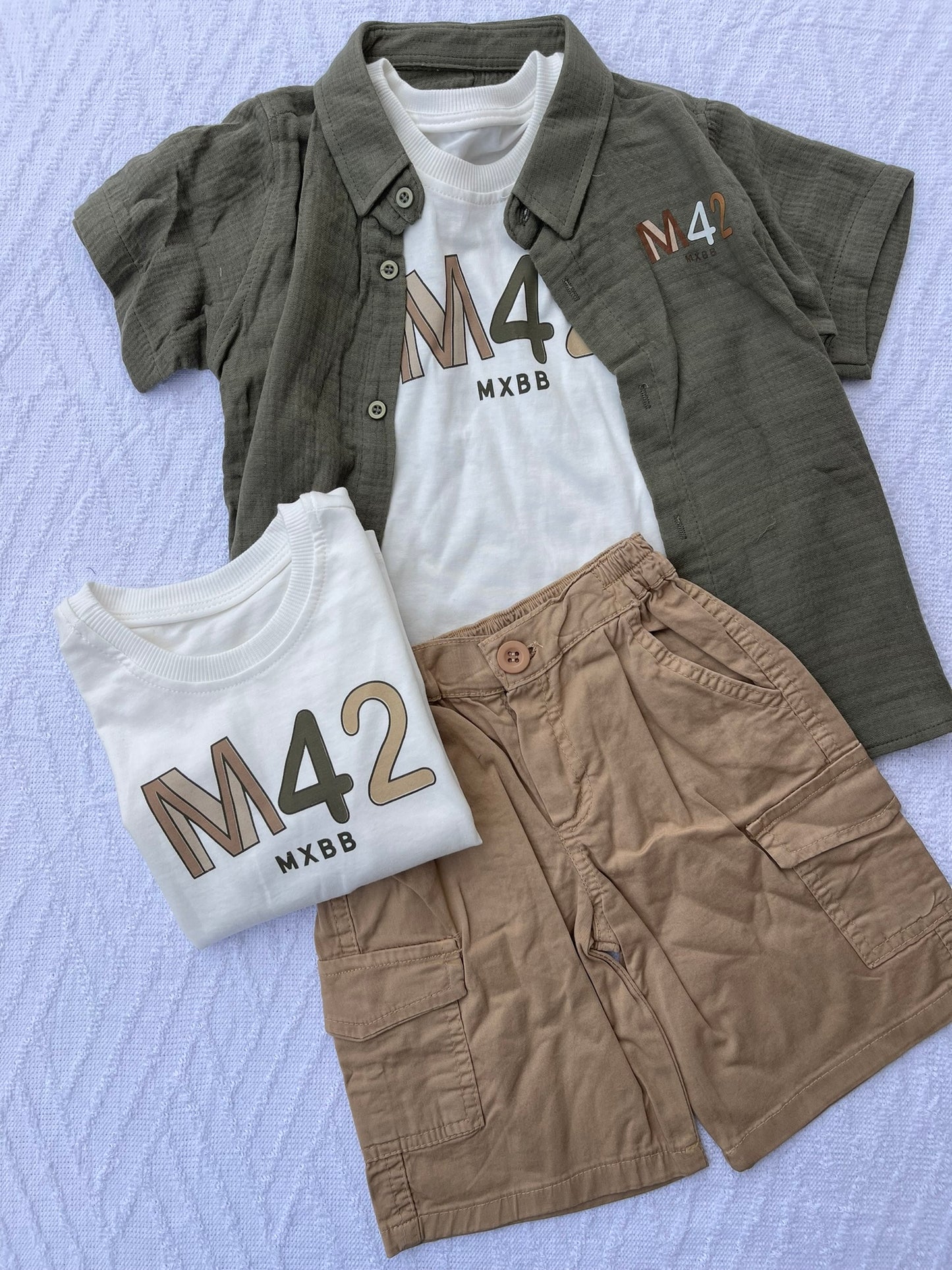 Ensemble 3 pieces Chemise+Tshirt+Short