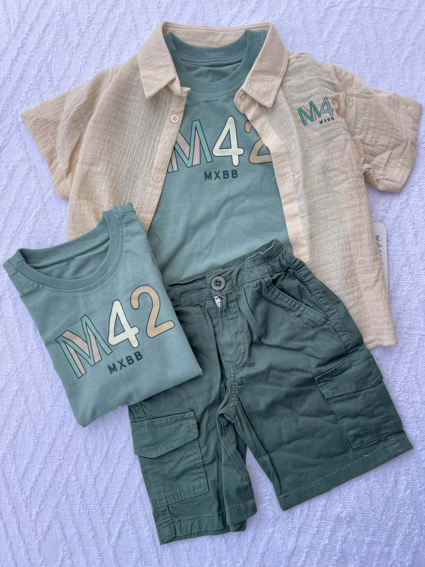 Ensemble 3 pieces Chemise+Tshirt+Short