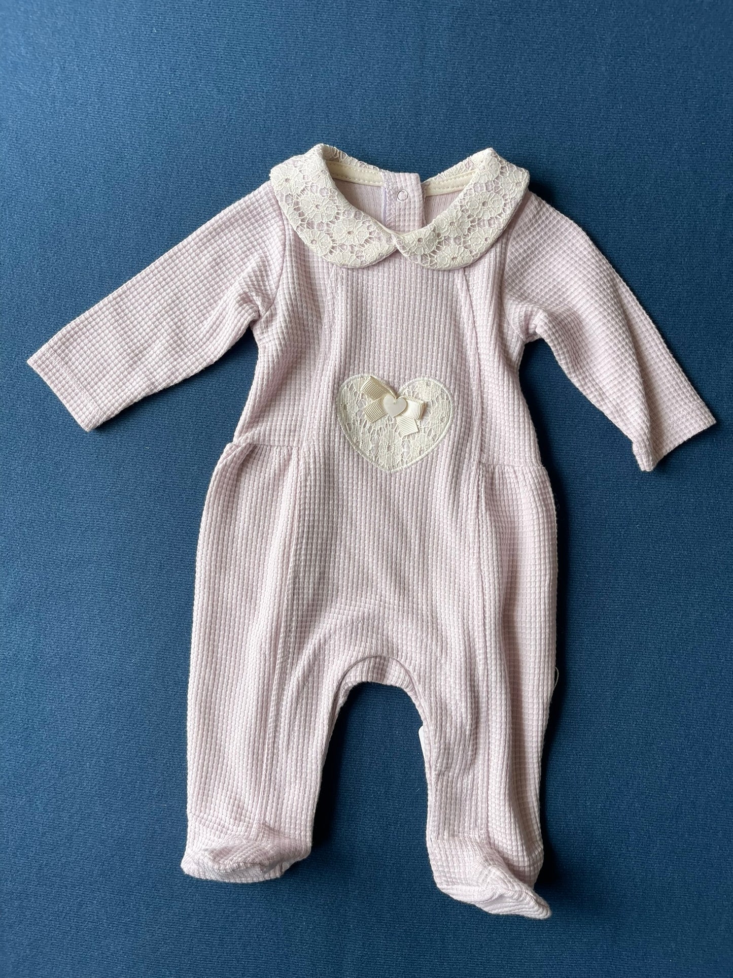 Grenouillère grand cœur coton