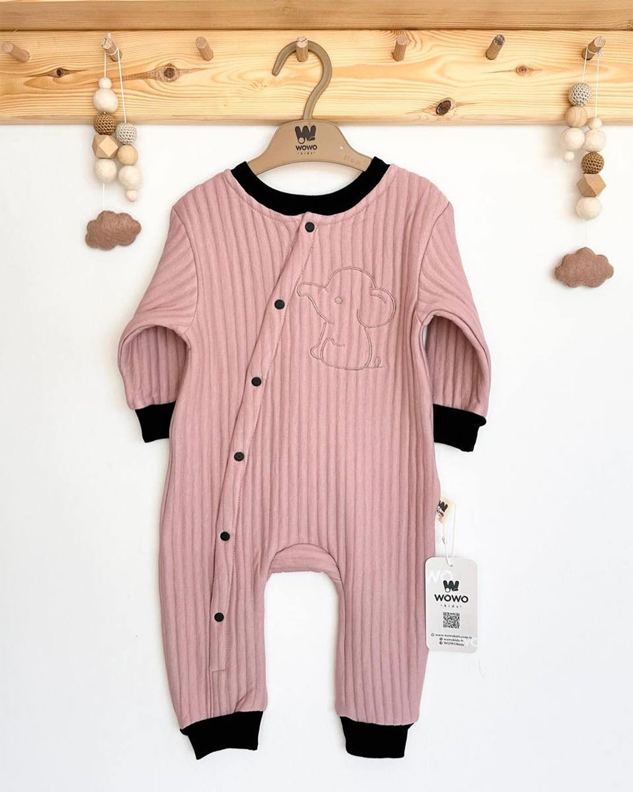 Grenouillère petit éléphant coton capitonné