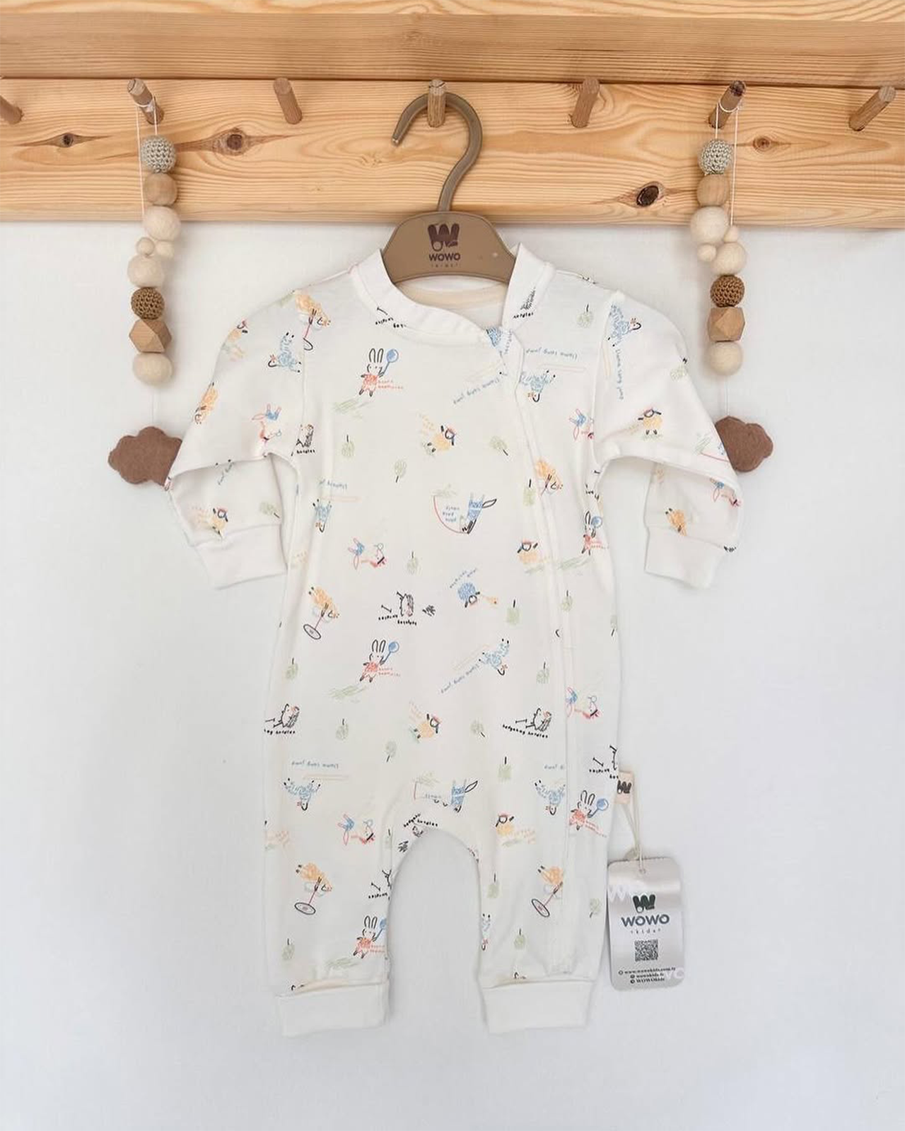 Grenouillère à motifs 100% coton unisexe