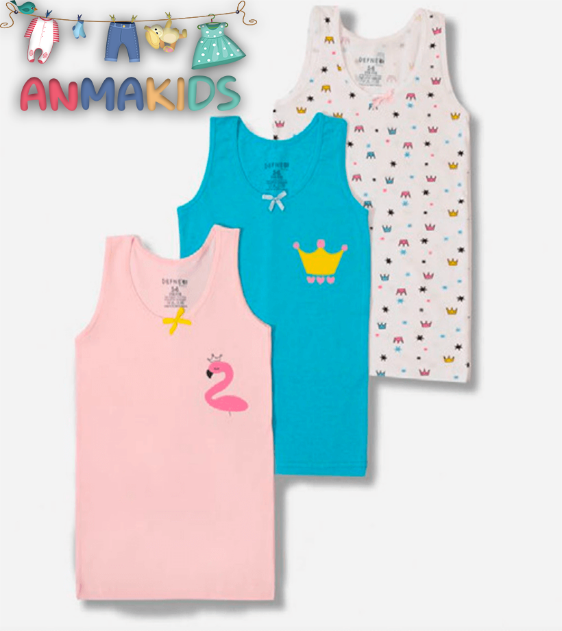 pack de 3 débardeurs à motifs pour fille