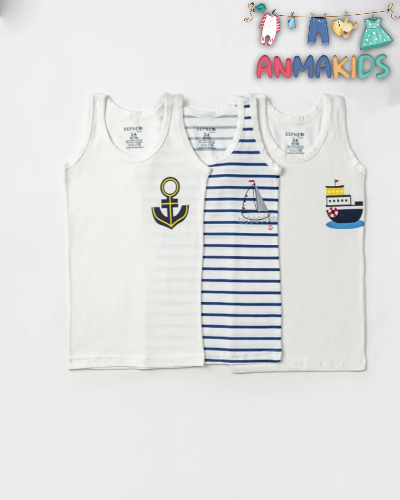 pack de 3 débardeurs à motifs pour garçon