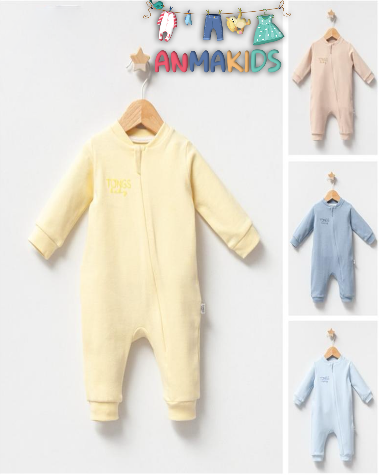 Grenouillère unie coton bébé garçon