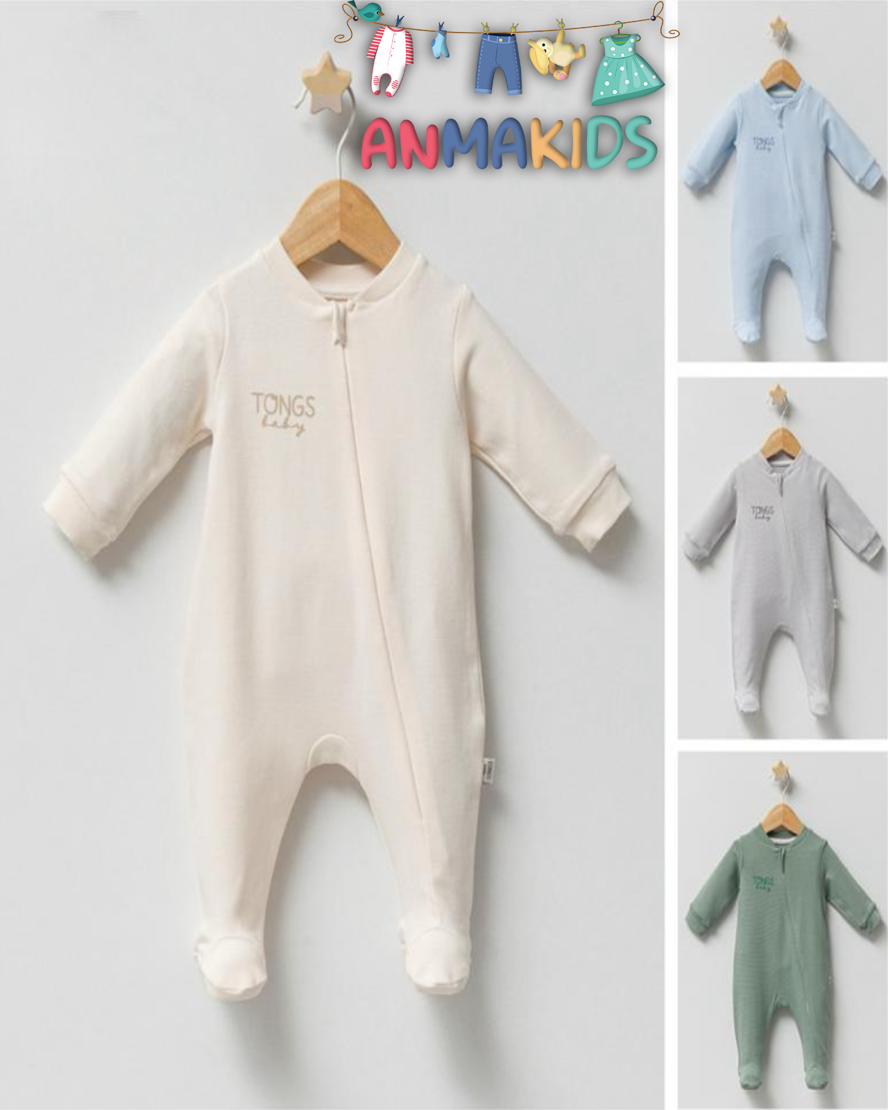 Grenouillère unie coton bébé garçon