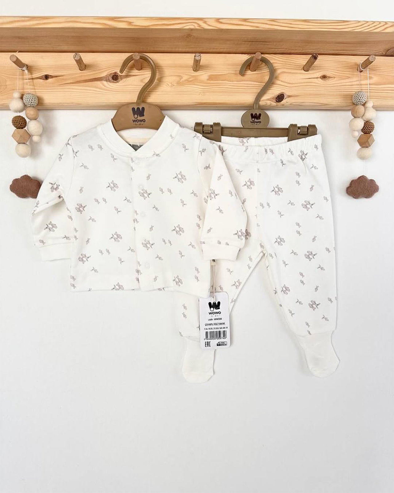 Ensemble 2 pièces 100%coton avec chaussettes