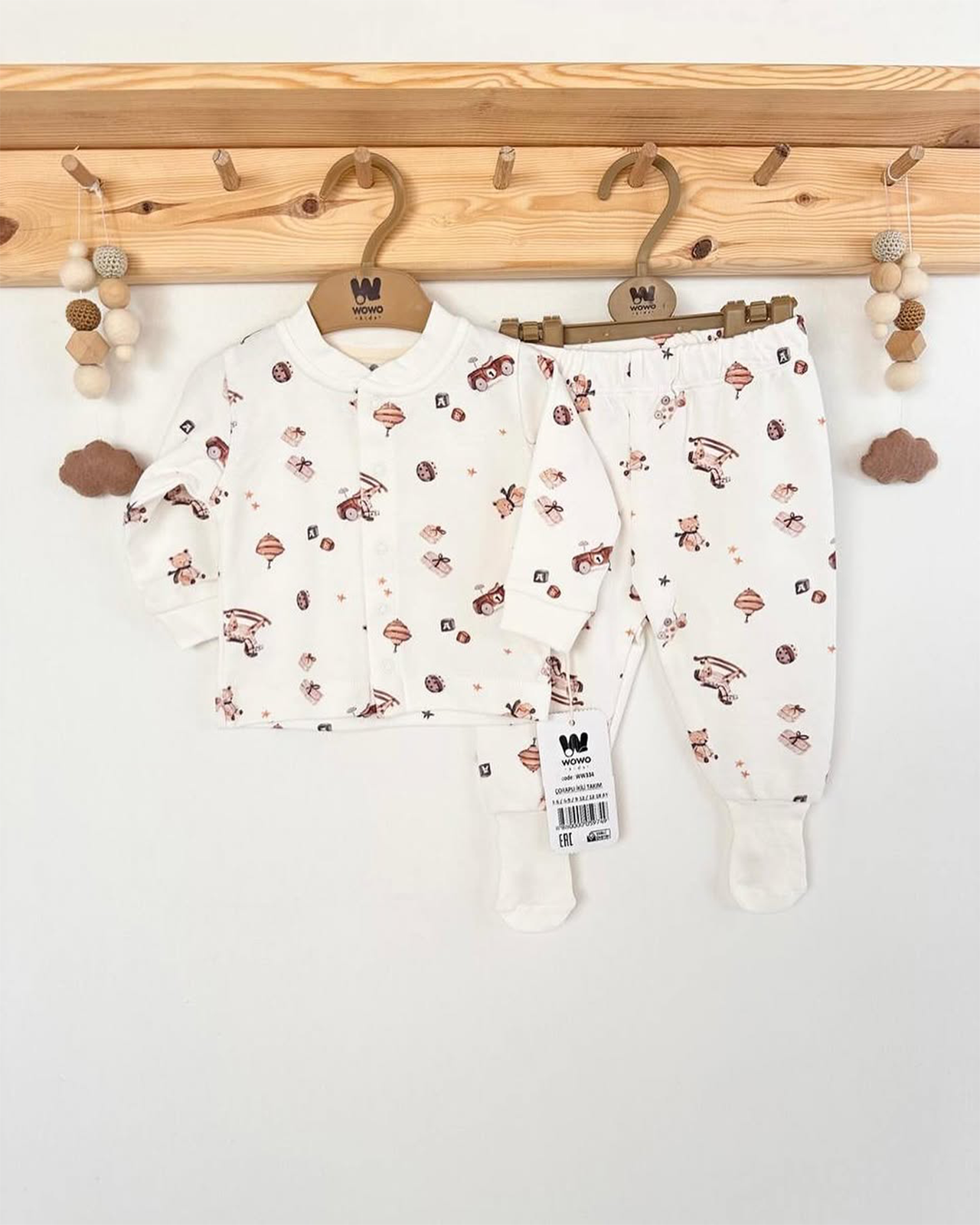 Ensemble 2 pièces 100%coton avec chaussettes