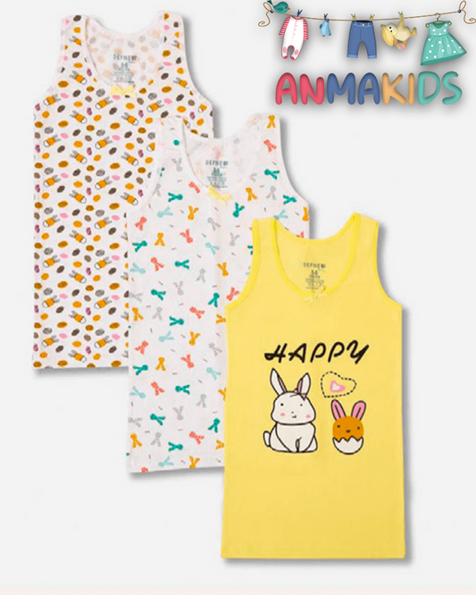 pack de 3 débardeurs à motifs pour fille