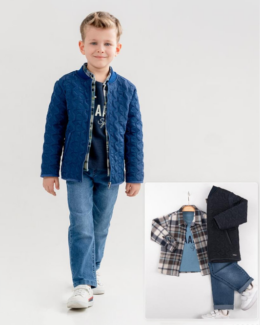 Ensemble 4 pieces Jacket+chemise+T-shirt+pantalon