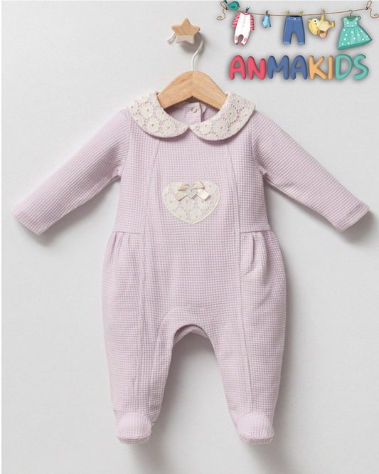 Grenouillère grand cœur coton