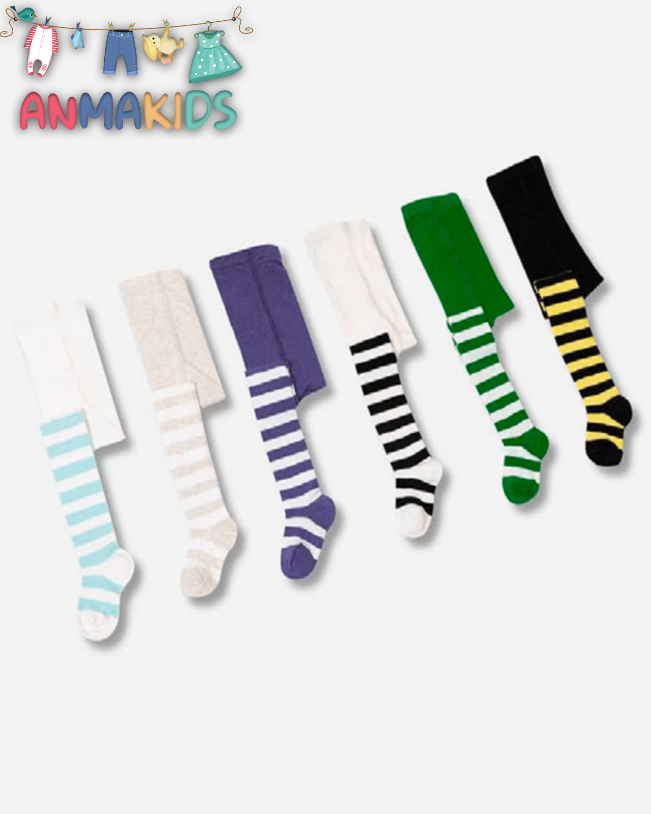 Collant rayé épais 80% coton